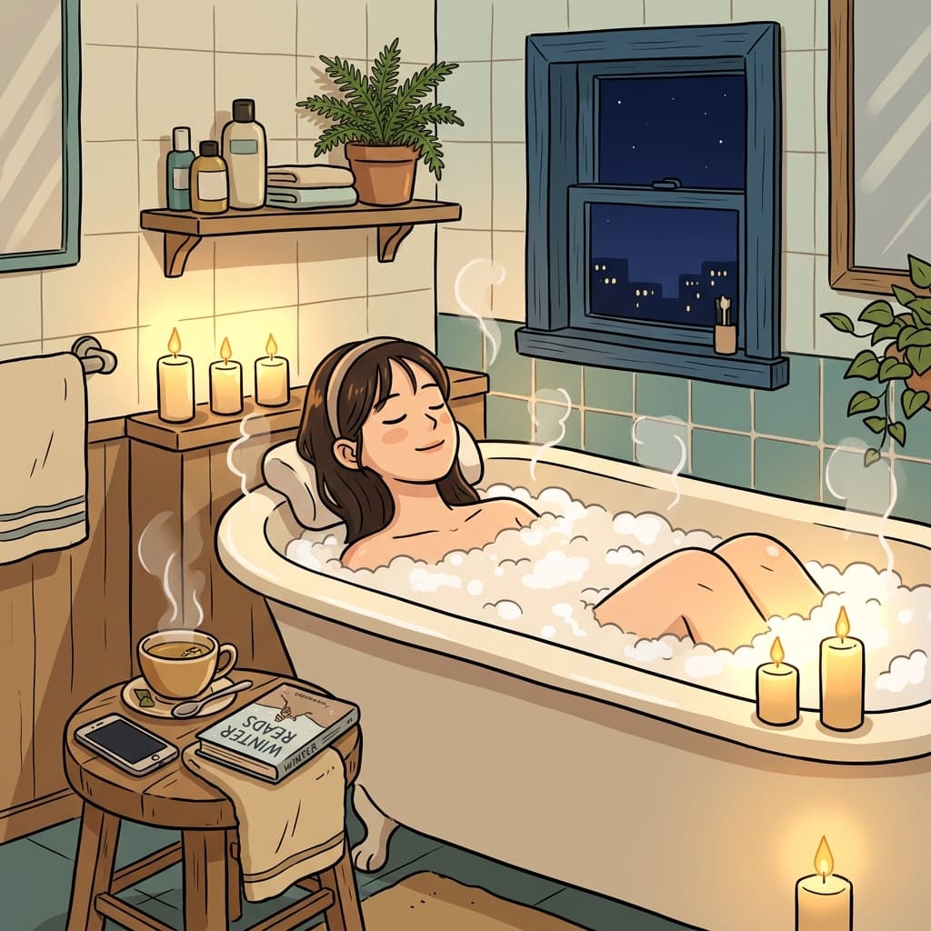 한 주가 끝나고 따뜻한 욕조에 몸을 담그니 비로소 풀린다.