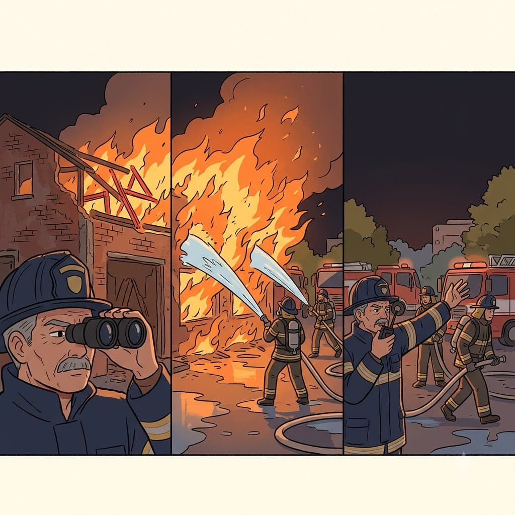 진짜 위험을 분명히 구별하고(distinguish) 맹렬한 불길을 진압할(extinguish) 수 없음을 깨달은 서장은, 결국 낡은 건물을 불길에 내주기로 포기했다(relinquish).