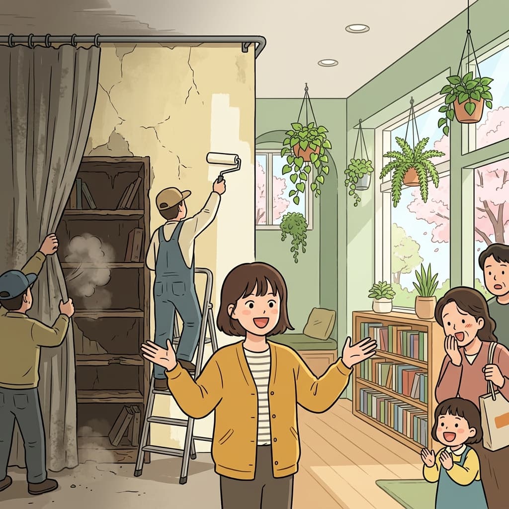 낡은 도서관이 새 단장을 마치고 완전히 새것처럼 변했다.