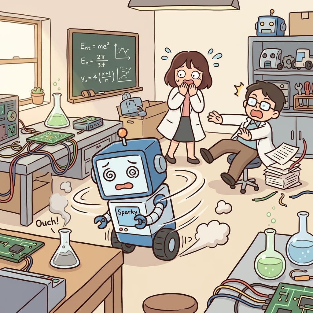 그 로봇은 잘못된 방향으로 움직이다가 갑자기 반대로 돌아갔다. (리버스 → “다시(re) 반대 방향으로 버스가 가는 느낌”)