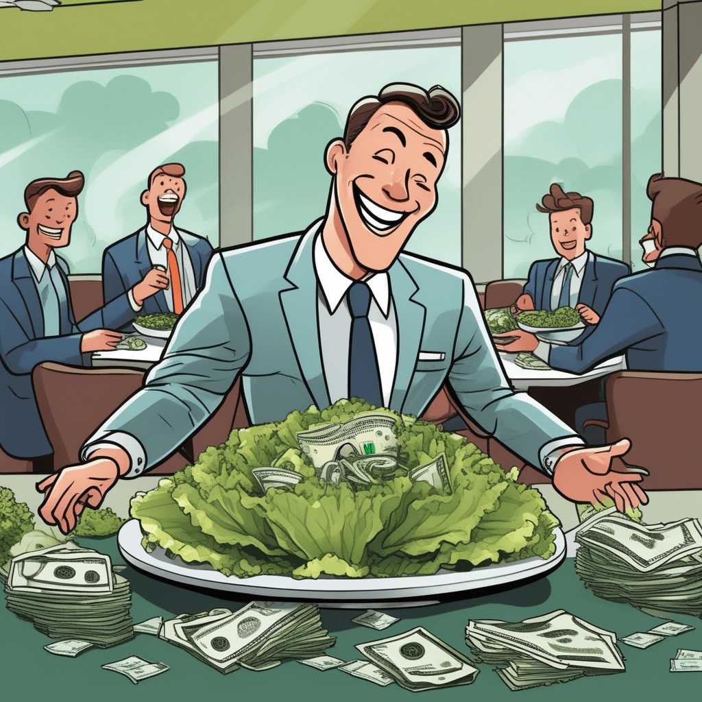 샐러드 먹을 돈 있는 드직원! 정기 급여로 풍족한 점심!