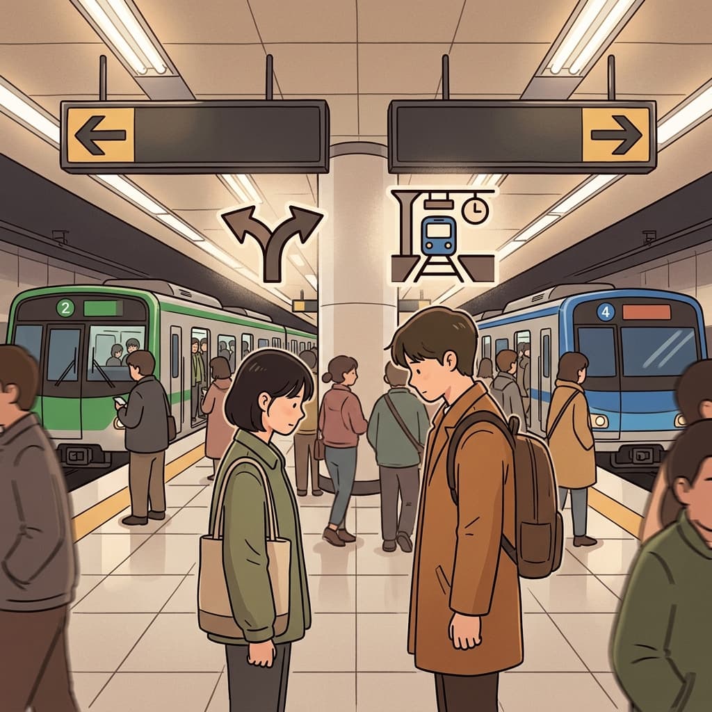 그 역에서의 이별은 둘이 예상했던 것보다 훨씬 힘들었다.