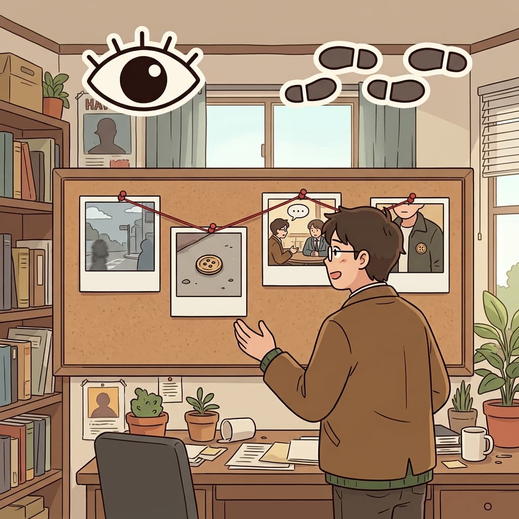 그녀는 사진들을 순서대로(sequentially) 살펴보며 각 사건을 차례로 확인했고, 마침내 사건의 전모를 이해했다.