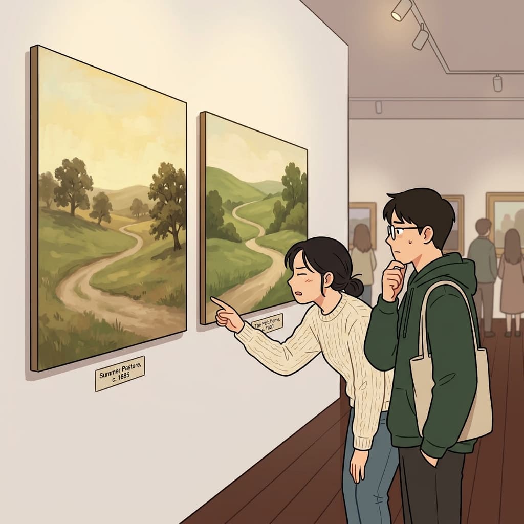 그 두 그림은 수십 년의 차이가 있었음에도 놀라울 만큼 비슷해 보였다.