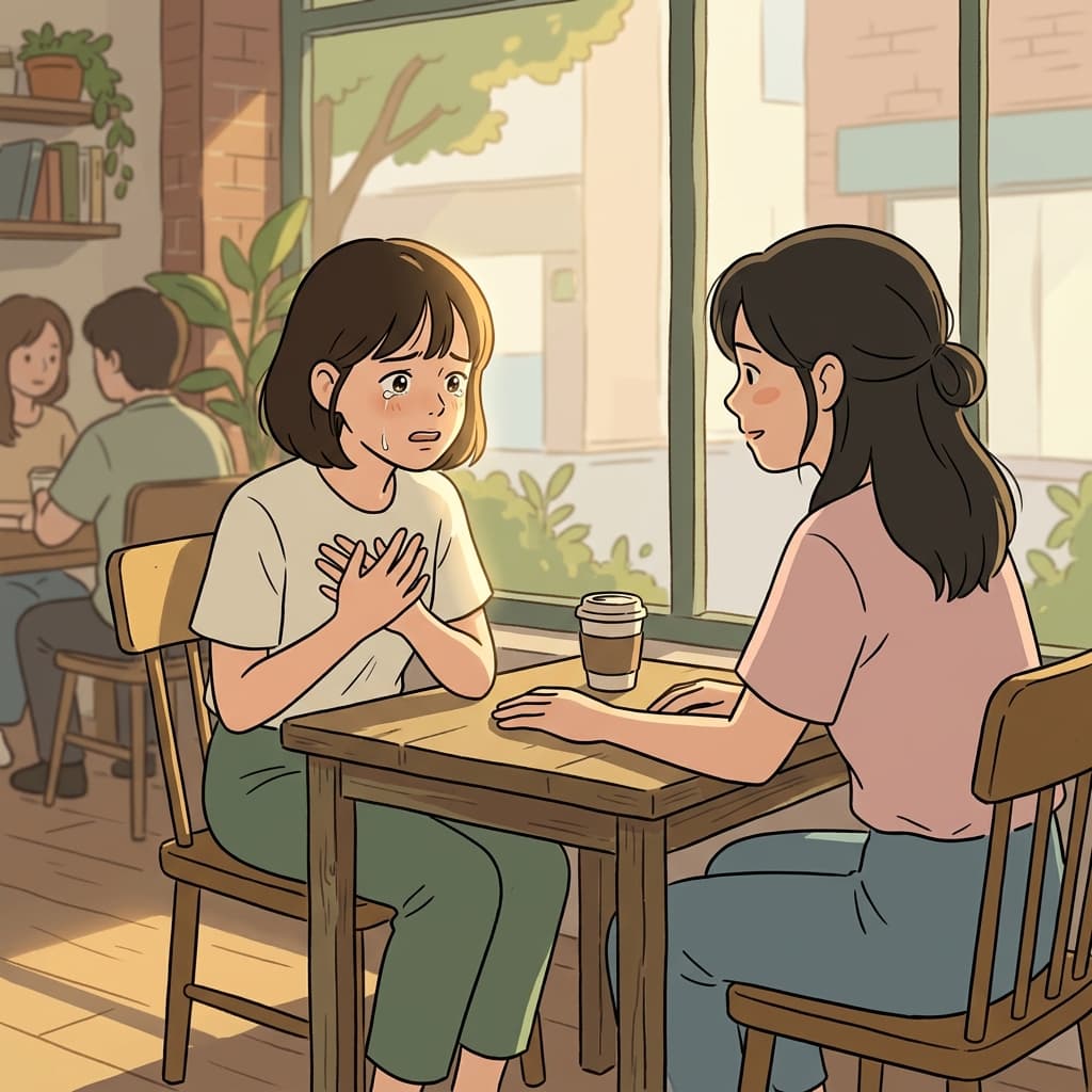눈물을 글썽이며 사과하는 그녀의 진심이 느껴졌다.