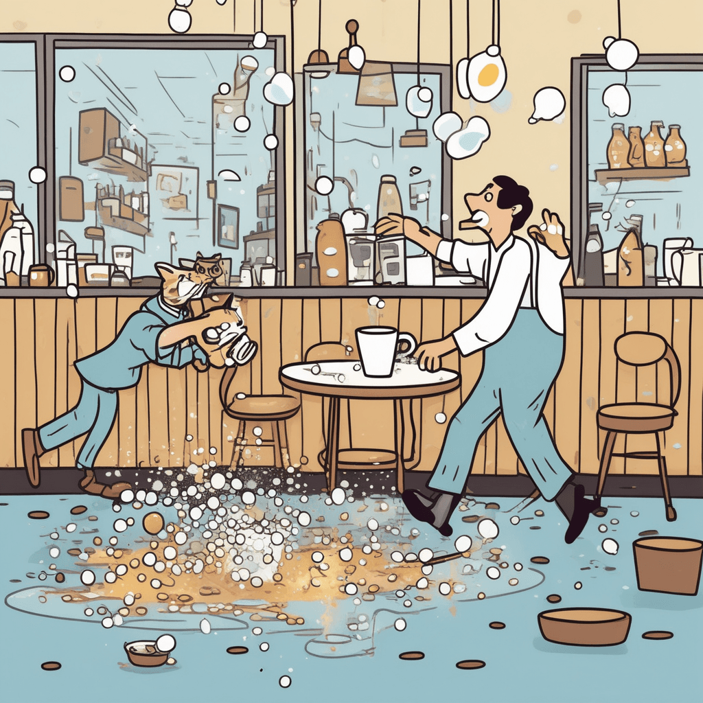 커피가 넘쳐흐르고, 고양이가 폴짝폴짝!