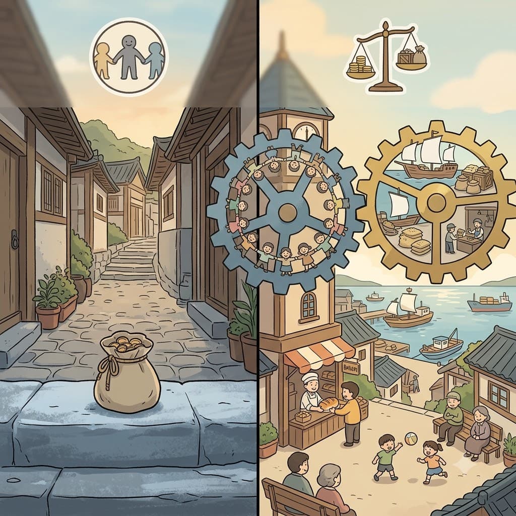 SOCIO (사회/공동체) + ECONOMIC (경제/가계 운영) — 지역사회의 사회적 복지(SOCIO)와 경제적 일자리(ECONOMIC)를 조화시킴으로써, 의회는 사회경제적(socioeconomic) 환경을 개선했다.