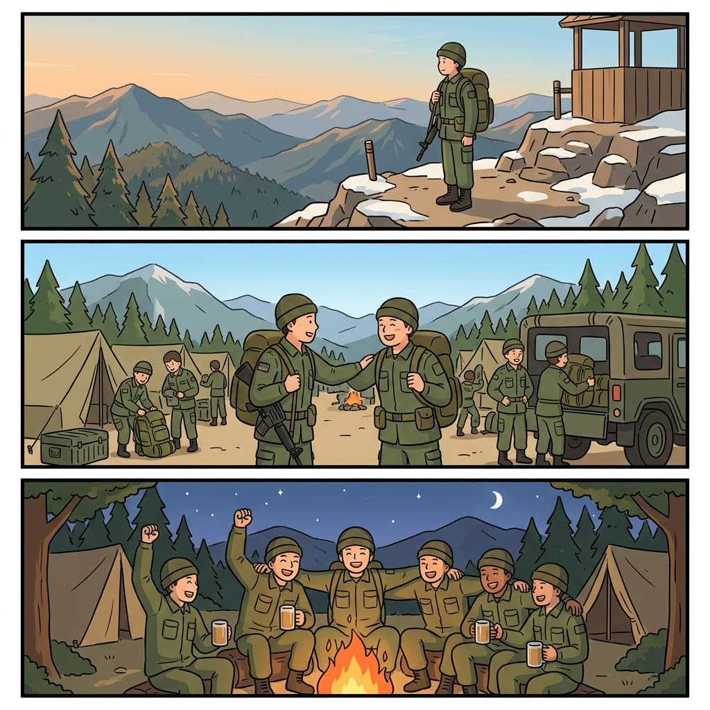 홀로 임무를 수행하던 병사는 군대와 합류한 뒤 승리를 거두었다.