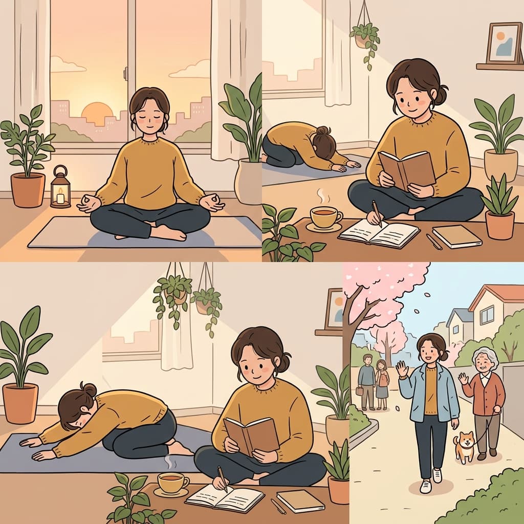 그녀의 영성은 매일의 의식을 통해 깊어졌고, 매일 아침 평온한 마음을 유지하게 되었다.