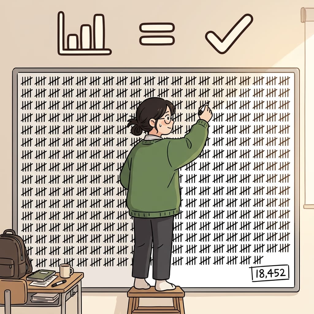 통계는 체크 하나다 — 모든 통계는 하나의 표시로 시작한다.