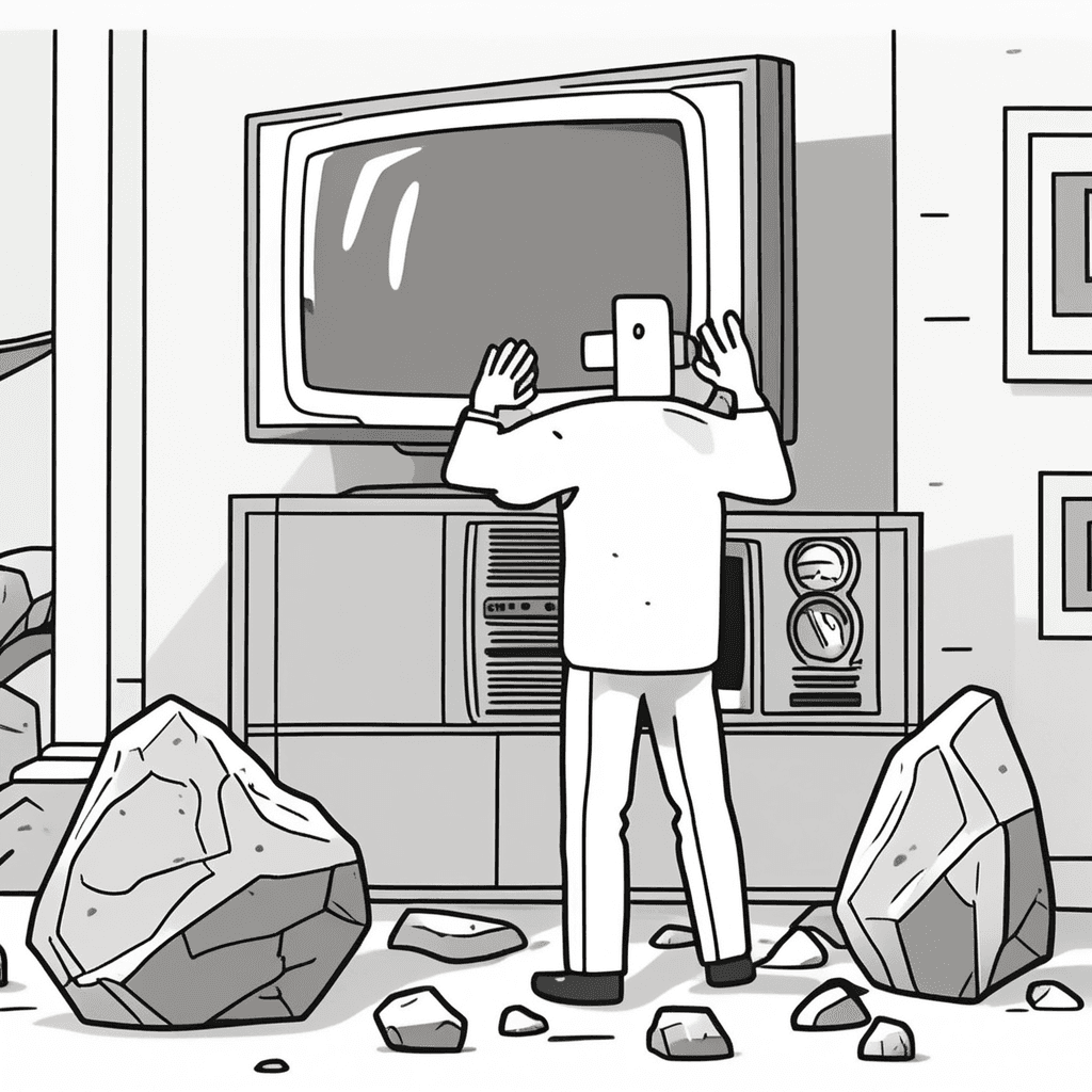 섭(잡아라)! 스턴(돌) 티브(TV)! 실질적인 내용이 든 돌덩이 TV를 꽉 잡았다!