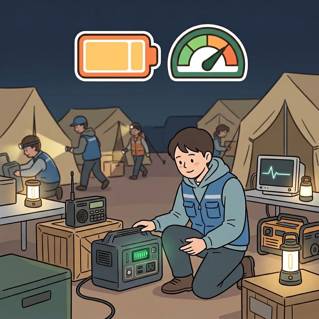 그 배터리는 밤새 구조 장비를 작동시키기에 충분했다.