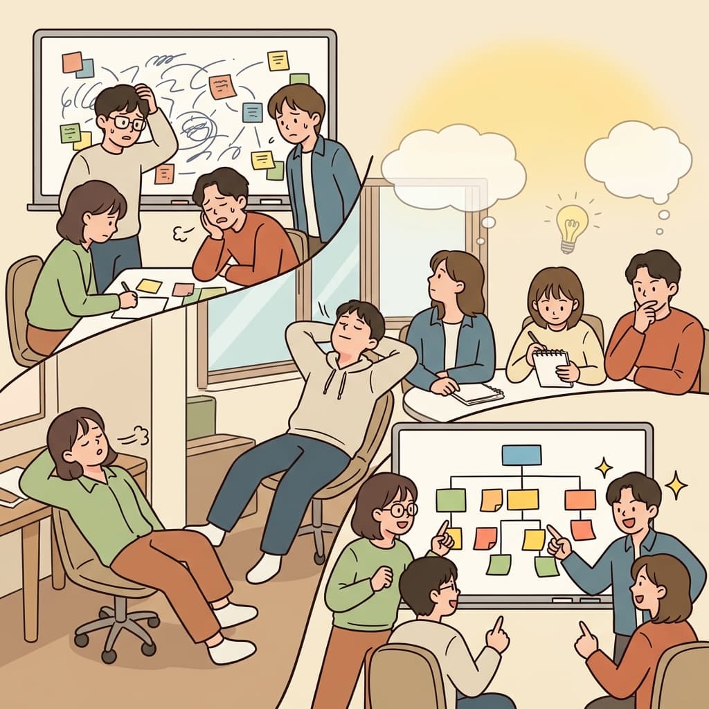그들은 계획을 보류하고 새로운 아이디어에 의존한 뒤 프로젝트를 확장했다.