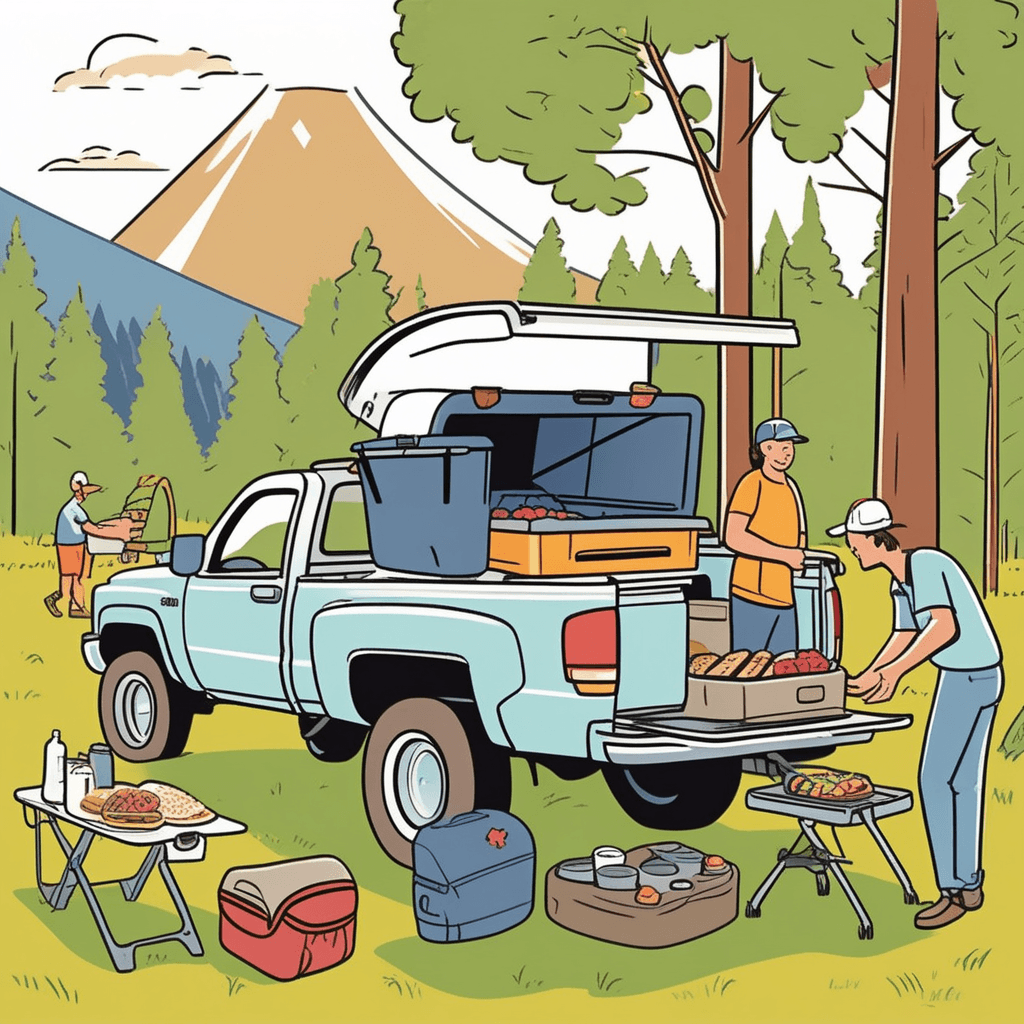 트럭 뒤쪽 접이식 덮개