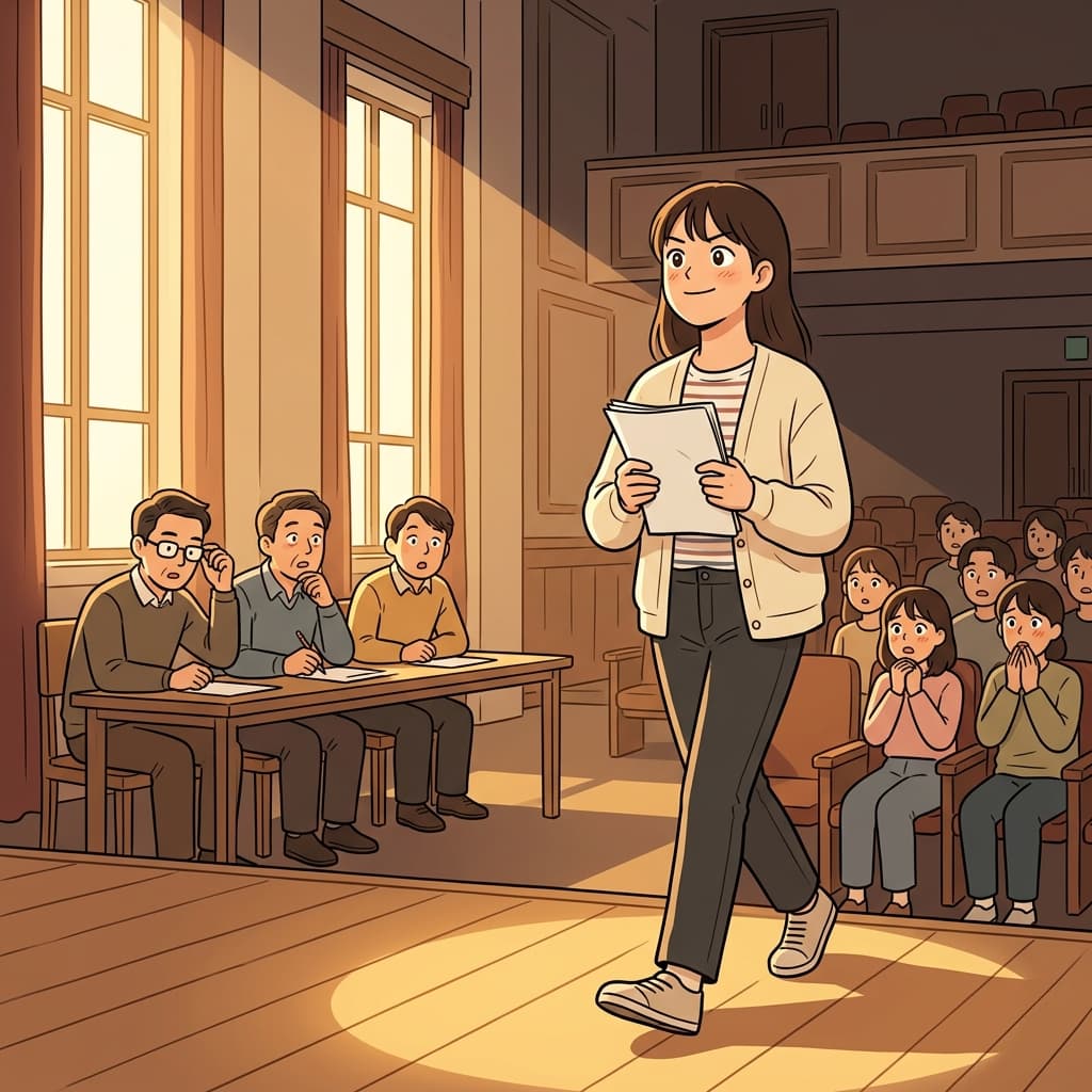그녀는 큰맘 먹고 주연 오디션에 도전하기로 했다.