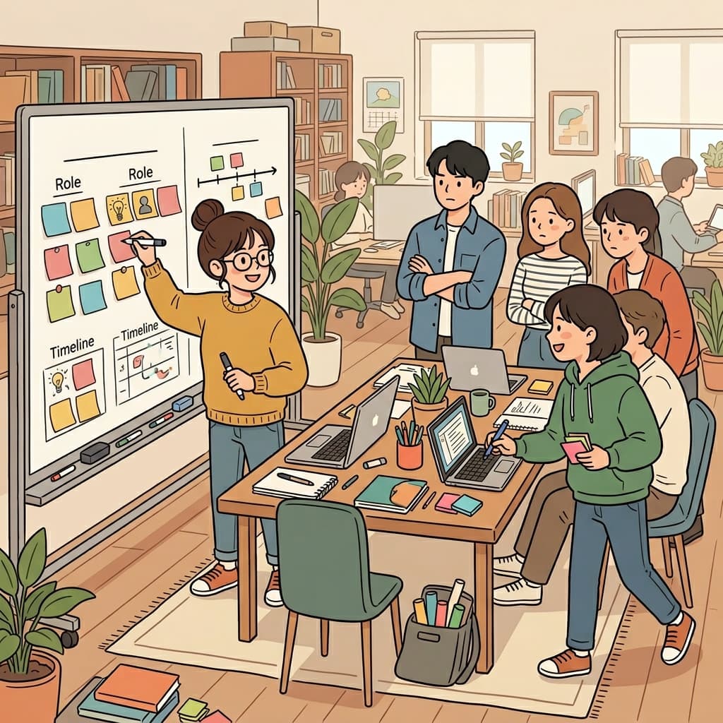 주도권을 잡다, 솔선수범하다, 먼저 나서다