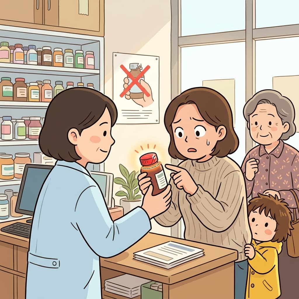 약병에 붙은 봉인 덕분에 누가 손댔는지 바로 알 수 있다.