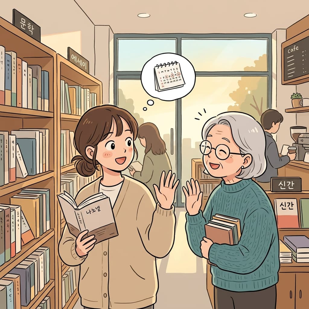 며칠 전에 서점에서 옛 선생님을 우연히 만났어.