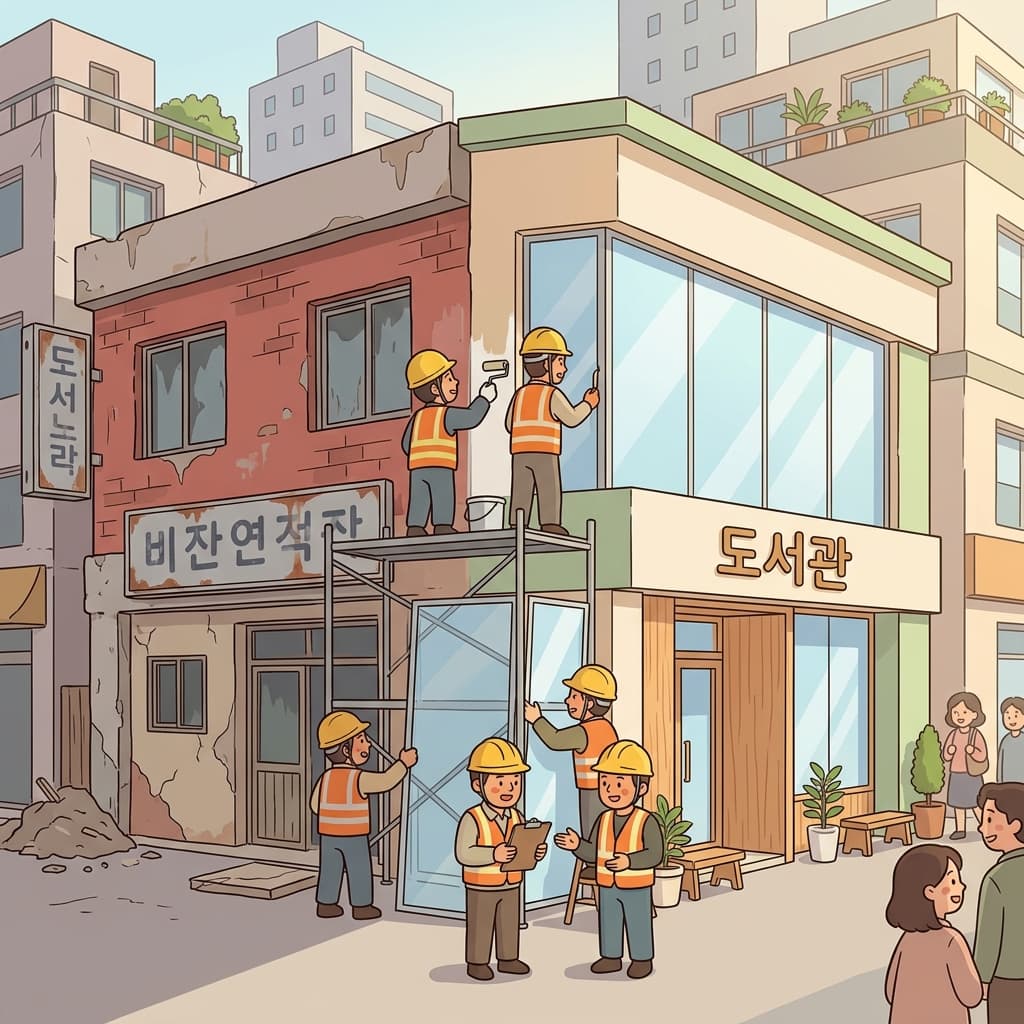 리모델링은 오래된 건물을 현대적인 도서관으로 완전히 변화시켰다.