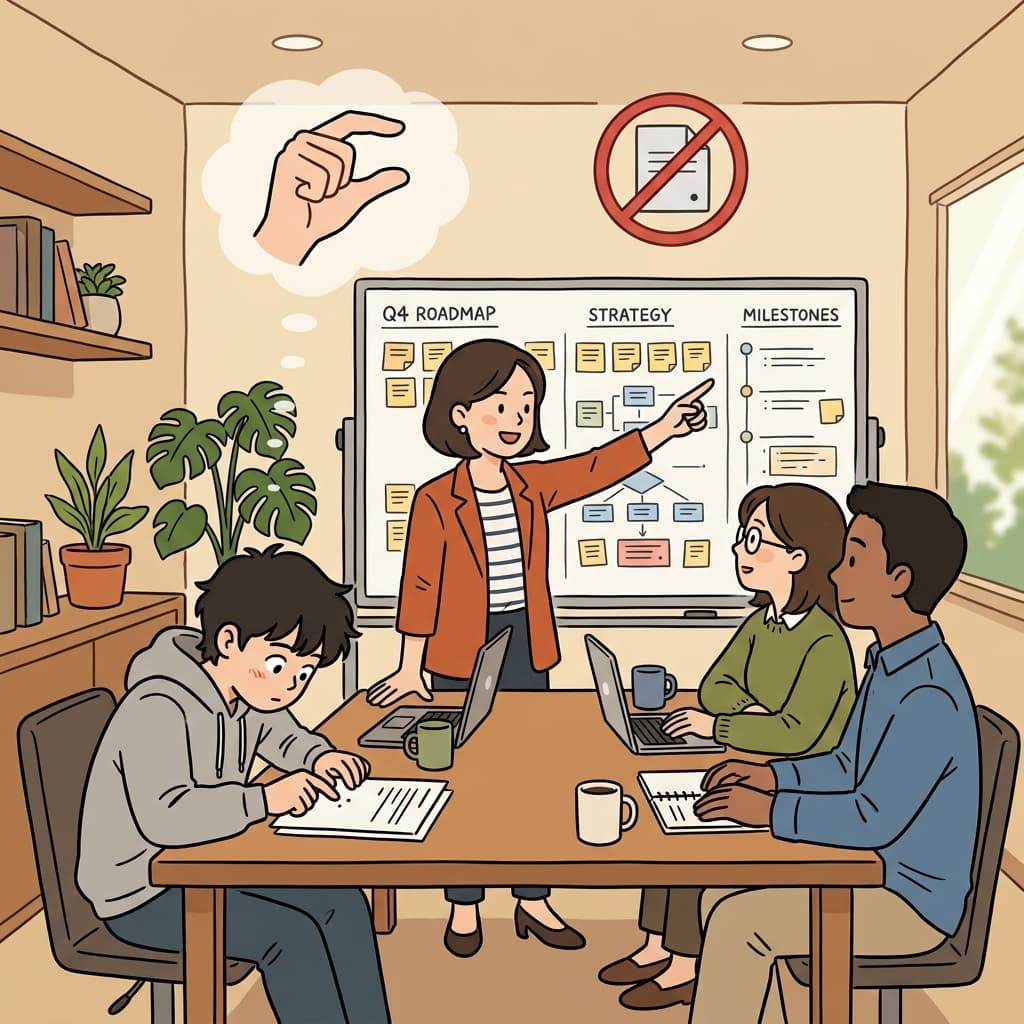 관리자는 팀원들에게 사소한 세부 사항에 시간을 낭비하지 말라고 말했다.