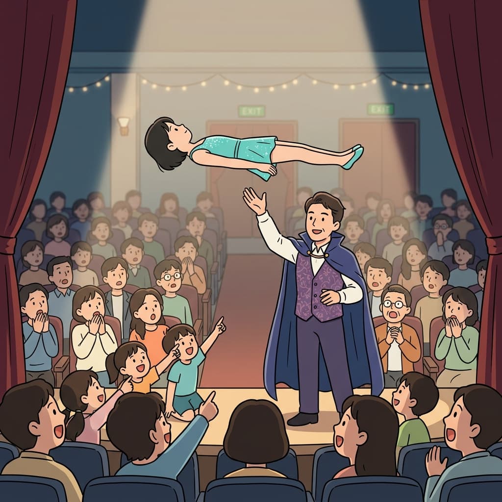 마술사는 모두를 놀라게 하는 믿을 수 없는 마술을 선보였다.