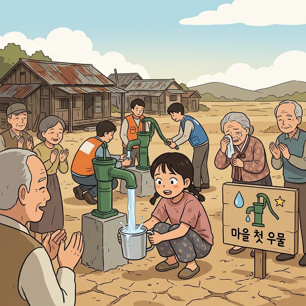 오랫동안 소외됐던 마을에 드디어 깨끗한 물이 들어왔다.
