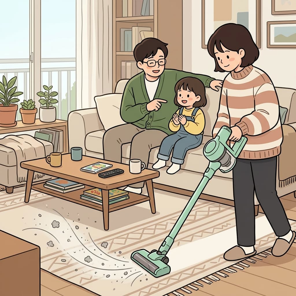 The vacuum cleaner quickly removed dust from the carpet.