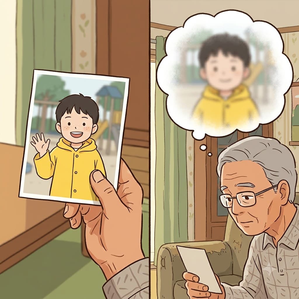 오래된 사진은 어린 시절 친구에 대한 희미한(vague) 기억만 떠오르게 했다.