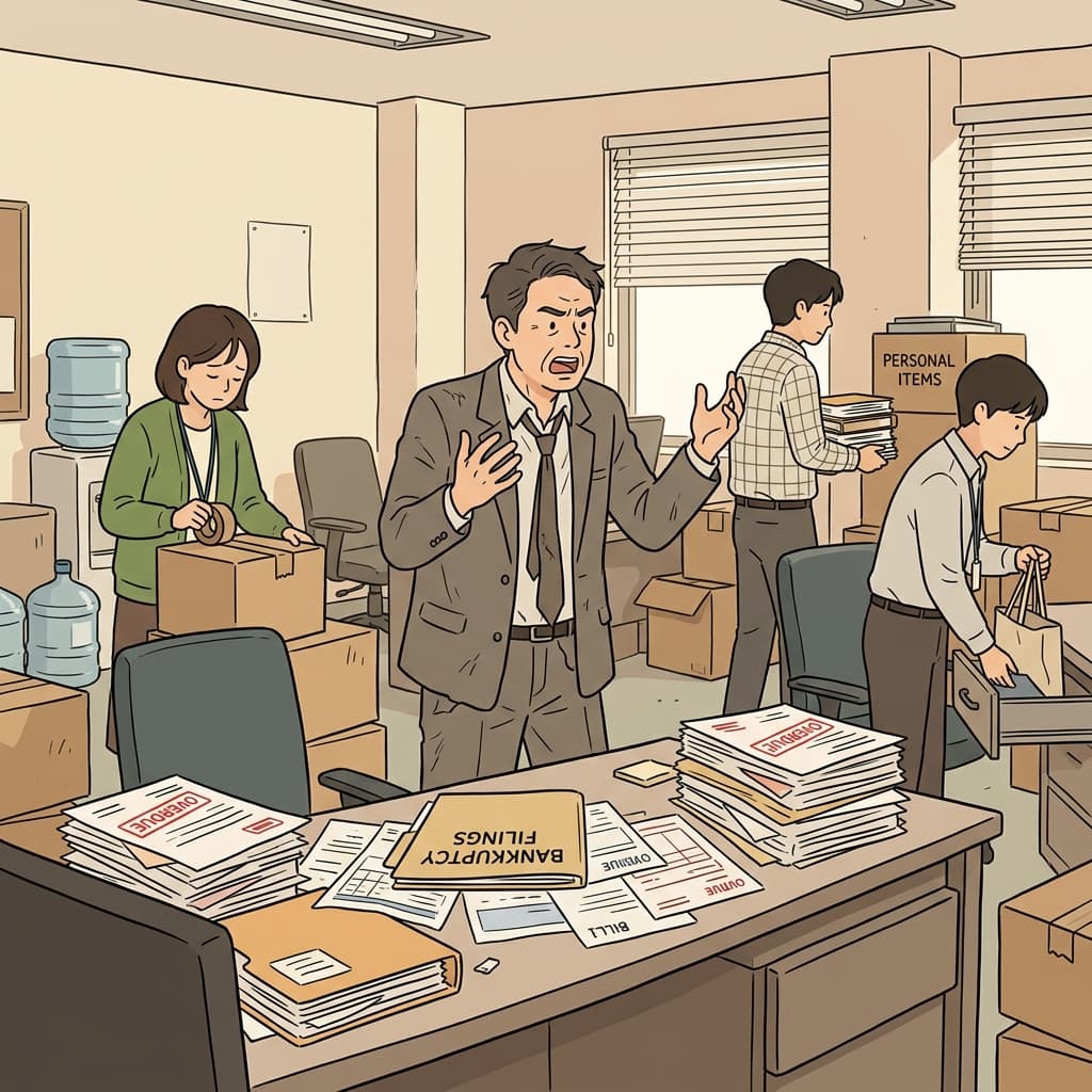 그의 헛된 불평들은 사라졌지만 결과는 여전히 남아 있었다.