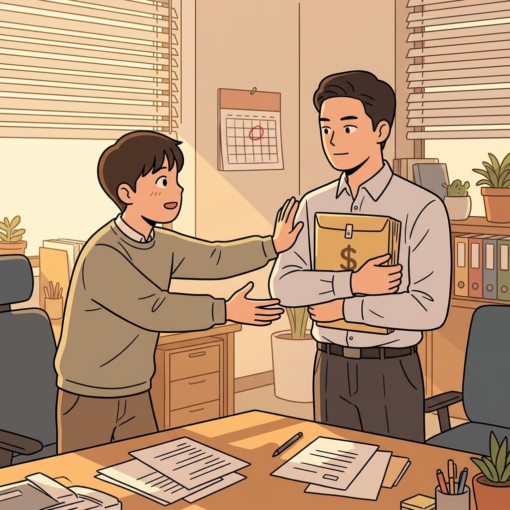 매니저는 프로젝트가 끝날 때까지 보너스를 주지 않기로 했다.